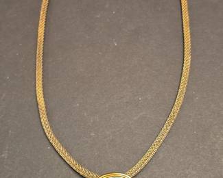 Sterling Silver and Malachite Necklace