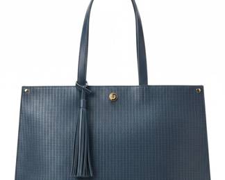 Ulta Beauty Dark Teal Textured Tote Bag with Tassel