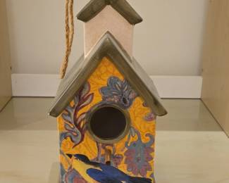 Home Bazaar Cottage Birdhouse with Bluebirds and Camellias
