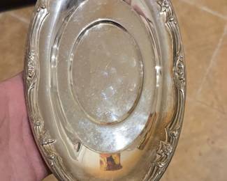 Silverplate Oval Serving Dish with Floral Border Wilcox International