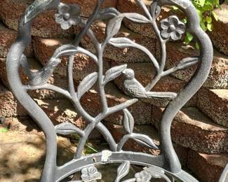Cast Iron Garden Bistro Set with Birds and Flowers Motif second image