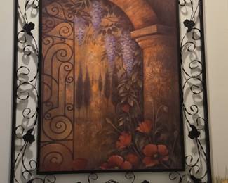 Wrought Iron Framed Wisteria Garden I Print by Elaine VollherbstLane