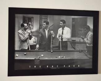 The Rat Pack Playing Pool Framed Poster