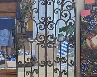 Ornate Wrought Iron Garden Gate Mirror