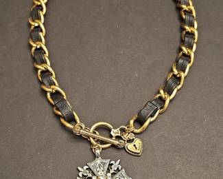 Juicy Couture Charm Necklace with Heart Lock Pendant