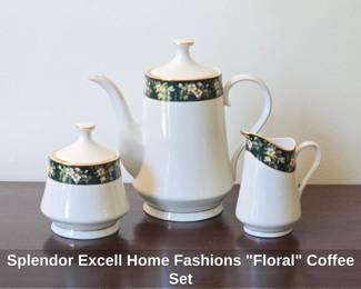 Splendor Excell Home Fashions Floral Coffee Set