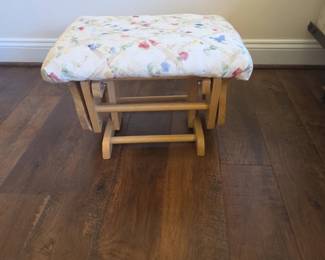 Floral Upholstered Glider Ottoman
