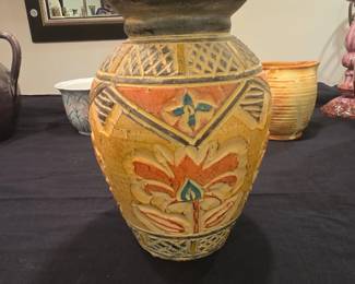 Vintage Moroccan Berber Vase with Floral Motif