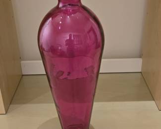 Large Cranberry Blown Glass Vase by Pilgrim Glass