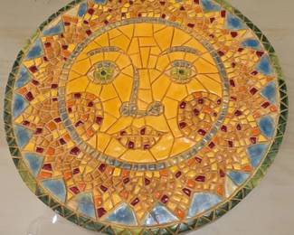 Mosaic Sun Face Stepping Stone or Wall Plaque