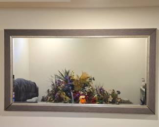Modern Rectangular Wall Mirror with Textured Frame