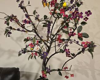 Artificial Cherry Blossom Tree with Birds and Butterflies