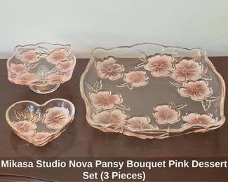 Mikasa Studio Nova Pansy Bouquet Pink Dessert Set Pieces