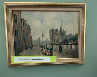 Framed Oil Painting of Paris Street Scene by A. Bonheur