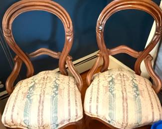 Victorian Balloon Back Hardwood Side Chairs