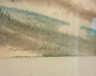 Framed Watercolor Landscape by Thomas Siefke, second image