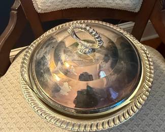 Silver Plated Covered Casserole Dish with Pyrex Insert by Wm. Rogers