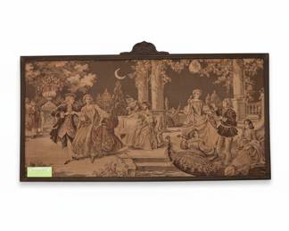 Wood Framed Tapestry Depicting Rococo Scene circa fourth image