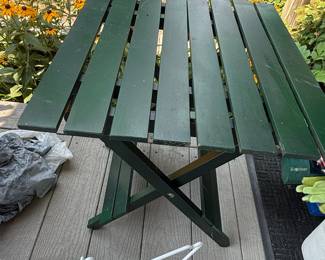 Green Wooden Folding Side Table second image