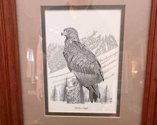 Framed Golden Eagle Lithograph Print by Alan E. Carman