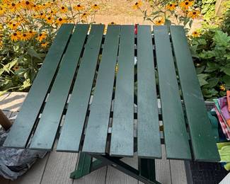 Green Wooden Folding Side Table