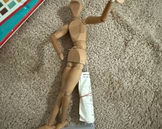 Wooden Artist Mannequin with Stand and Instructions