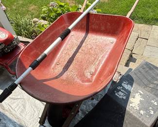 Red Single Wheelbarrow with Telescopic Handle