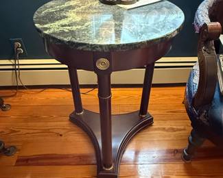 Bombay Company French Empire Style Green Marble Top Side Table