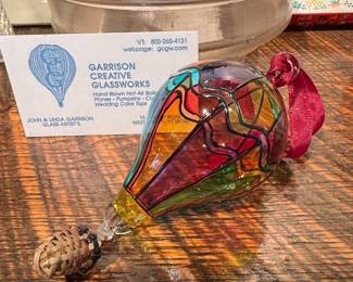 Garrison Creative Glassworks Hand Blown Hot Air Balloon Ornament