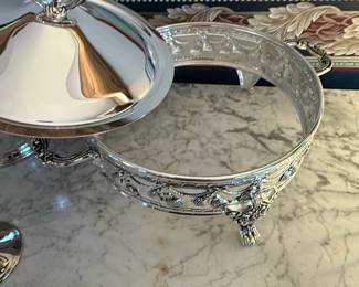 Ornate Silver Plated Footed Tureen with Lid second image