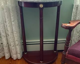 Bombay Company French Empire Neoclassical Style Green Marble Top Side Table