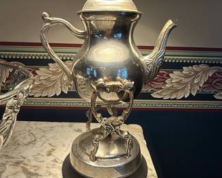 SilverPlated Teapot Table Lamp second image