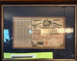 Framed IRS Liquor License for Bordentown Bar