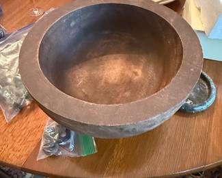 Large Rustic Stone Mortar Bowl second image