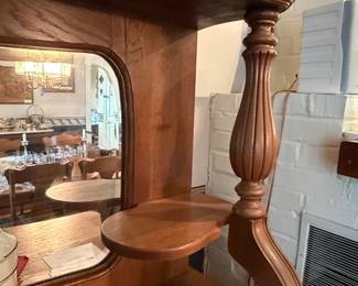 Antique Tiger Oak Sideboard with Hutch and Mirror fourth image