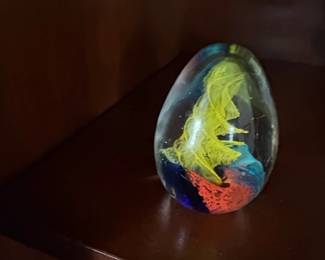 Assorted Glass Paperweights Floral, Abstract, and Faceted third image