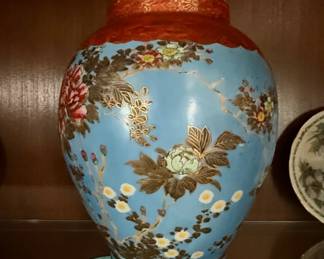 Vintage Japanese Satsuma Vase with Floral Motifs
