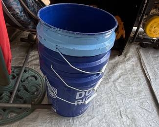 Lot of Blue Gallon Plastic Buckets Lowes