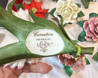 Lenox Fine Porcelain Floral Figurines Carnation, Parrot Tulip, Iris, Rose, Lily, etc. second image