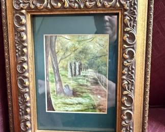 Framed Lithograph by Thomas Moyer, Hilltop in Bordentown City