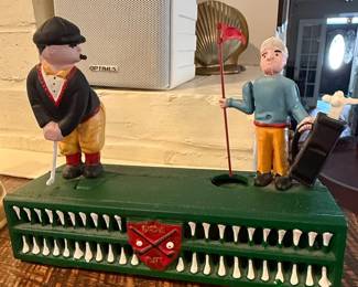 Cast Iron Birdie Putt Golf Mechanical Bank