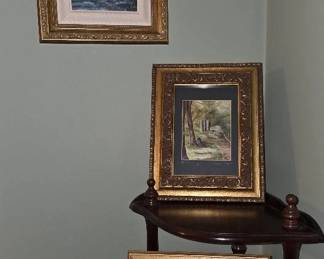 3 small framed Lithographs signed by local Artist Thomas Moyer. Local subject matter