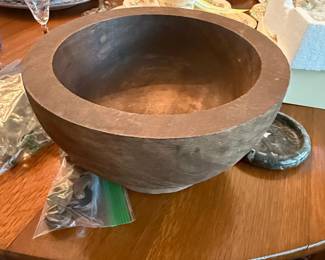 Large Rustic Stone Mortar Bowl