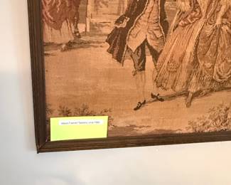 Wood Framed Tapestry Depicting Rococo Scene circa second image