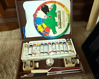 Vintage Liquitex Acrylic Paint Set with Colorsaurus Color Wheel