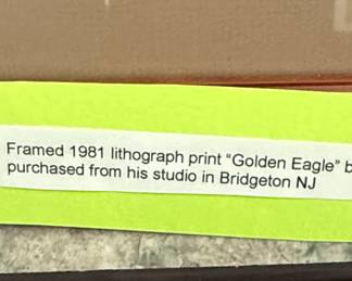 Framed Golden Eagle Lithograph Print by Alan E. Carman second image