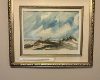 Framed Watercolor Landscape by Thomas Siefke,