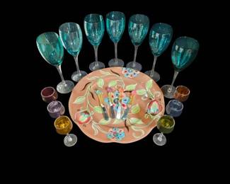 Colorful Goblets, Platter And More