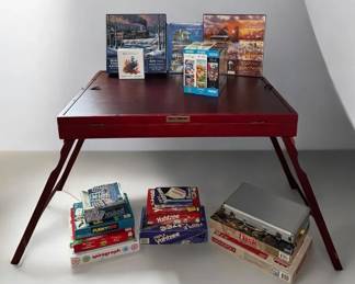 Bits Pieces Puzzle Table with Puzzle Game Lot