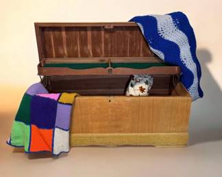 Vintage Cavalier Art Deco Blonde Waterfall Cedar Chest